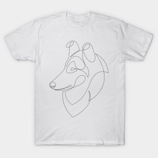 Rough Collie - one line dog T-Shirt